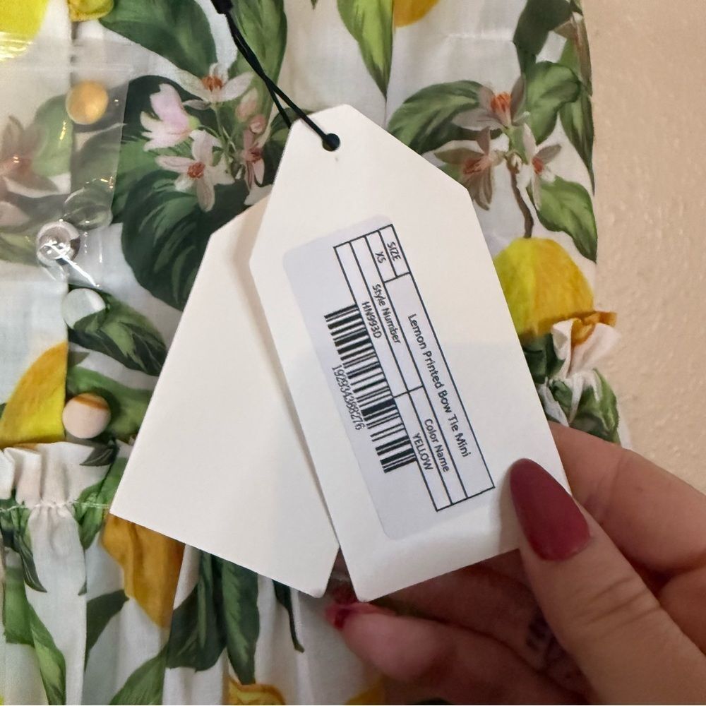 English Factory Lemon Print Mini Dress NWT - Picture 4 of 8